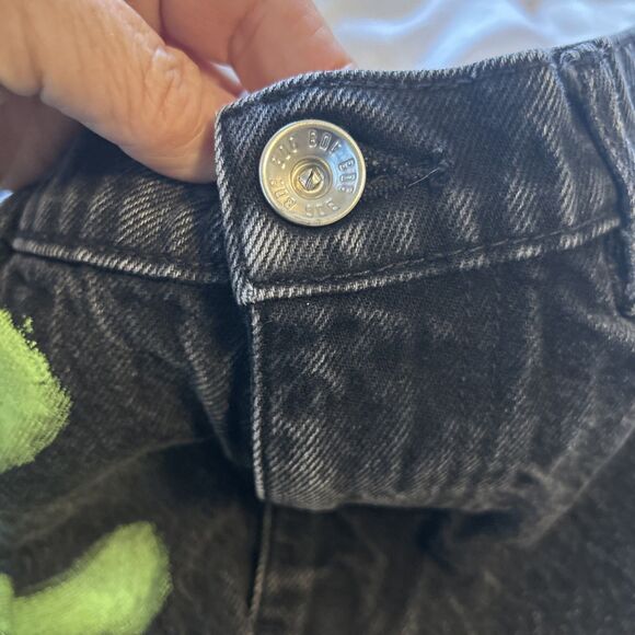 BDG Big Jack Workpant Fit Jean Sz. 32 Relaxed Fit Spider Web Black Neon Green - Picture 8 of 13